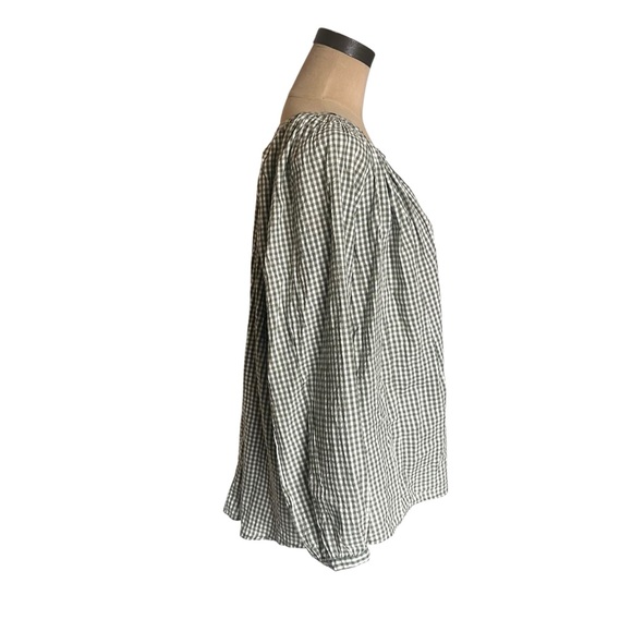 Arie NEW Green & white woven Gingham fairy lightweight women’s top SZ L - Picture 4 of 11